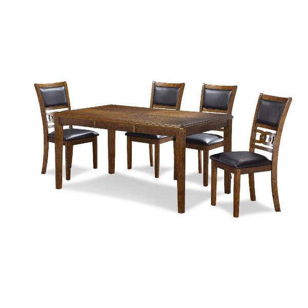 Benjara Modern Style 35.5 In. Brown Wooden 4 Legs Dining Table Set ...