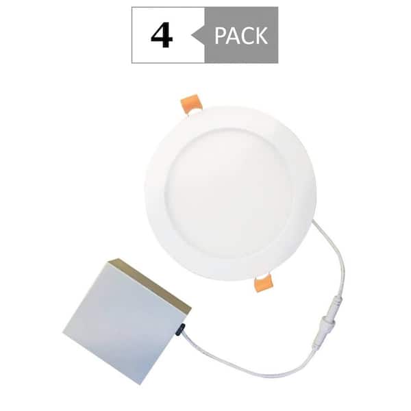 Simply Conserve 6 in. Slim Downlight CCT Selectable LED Recessed Downlight with Remote J-Box (4-Pack)