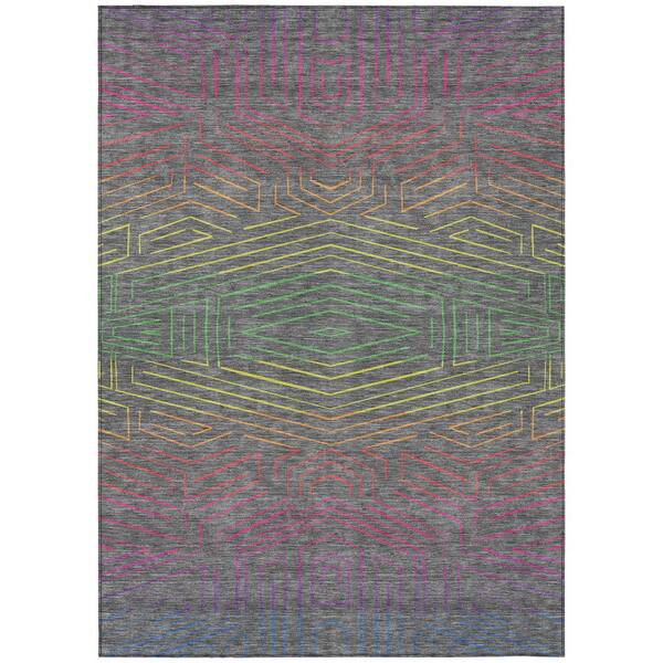 Chantille Machine Washable Indoor/Outdoor Abstract ACN2830 Gray 10 ft. x 14 ft. Area Rug