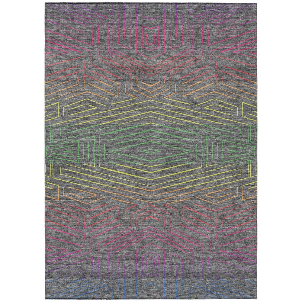 Chantille Machine Washable Indoor/Outdoor Abstract ACN2830 Gray 8 ft. x 10 ft. Area Rug price history on PriceWatchPro