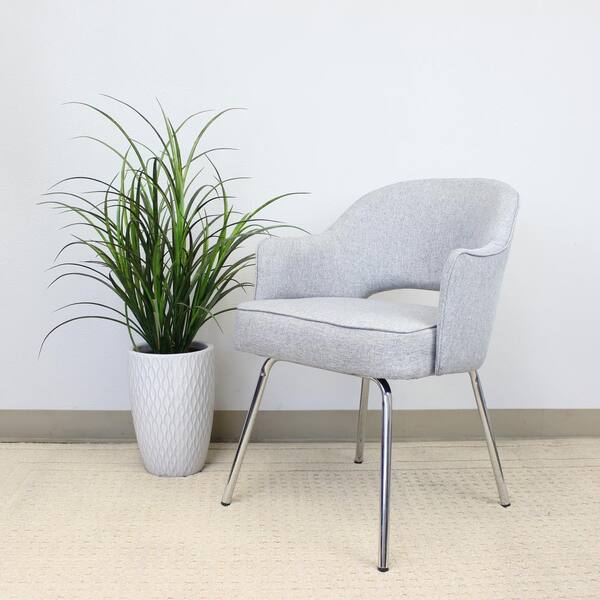 Boss Granite Linen Guest Chair - Granite Linen Seat - Granite Linen Back - Chrome Frame - Four-legged Base - 1 Each Boss Granite Linen Guest Chair - Granite Linen Seat - Granite Linen Back - Chrome Frame - Four-legged Base - 1 Each