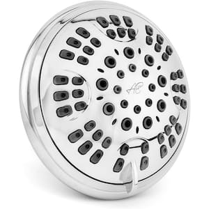 High Pressure Boosting 6-Spray Patterns with 2.5 GPM 4 in. Wall Mount Rain Fixed Shower Head in Chrome