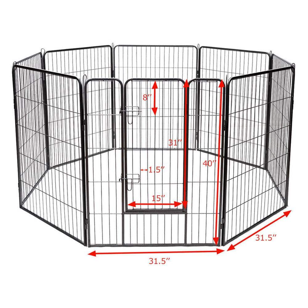 Heavy Duty Black Metal 40" Pet Playpen with Door