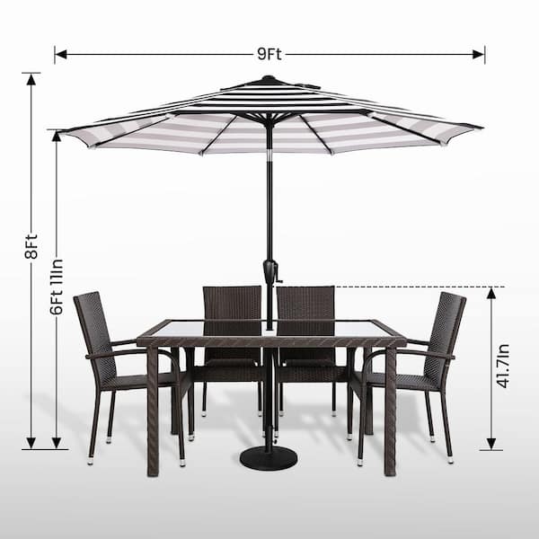 Sun-Ray 9 ft. Round 8-Rib Steel Market Patio Umbrella in Sun-Ray 9 ft. Round 8-Rib Steel Market Patio Umbrella in