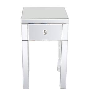 1-Drawer Mirrored Sliver Nightstand (25.2 in. H x 14.96 in. W x 14.96 in. D)