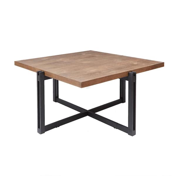 Silverwood Furniture Reimagined Dakota Gray and Brown Square Wood Top Coffee Table