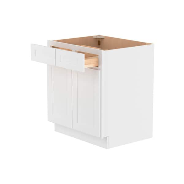 30 in. W 24 in. H 34.5 in. D Ready to Assemble Plywood Base Kitchen Cabinet in Painted White with 2 Door