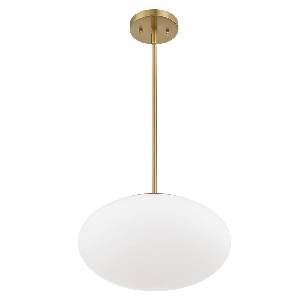 Satin Brass 14" Clear Glass Pendant Light
