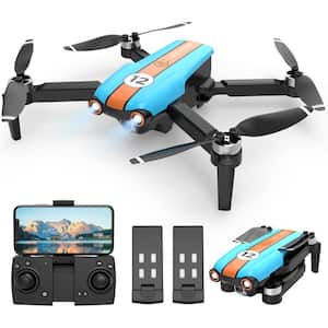 Drone with Camera for Adults Beginner with Foldable 2.4 GHz FPV, Brushless Motor, Altitude Hold and 2-Batteries, Blue