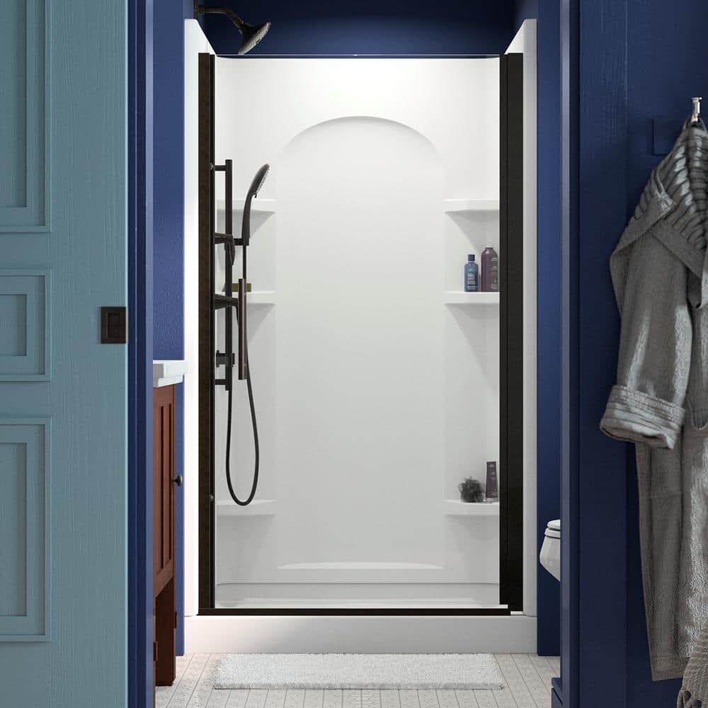 White Vikrell 42-Inch x 34-Inch Shower Kit with Shelves