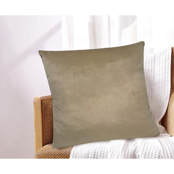 Madison Faux Fur Polyester Throw Pillow Brown