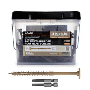 1/4 in. x 4 in. Star Drive Flat Head Multi-Purpose Structural Wood Screw - PROTECH Ultra 4 Exterior Coated (250-Pack)