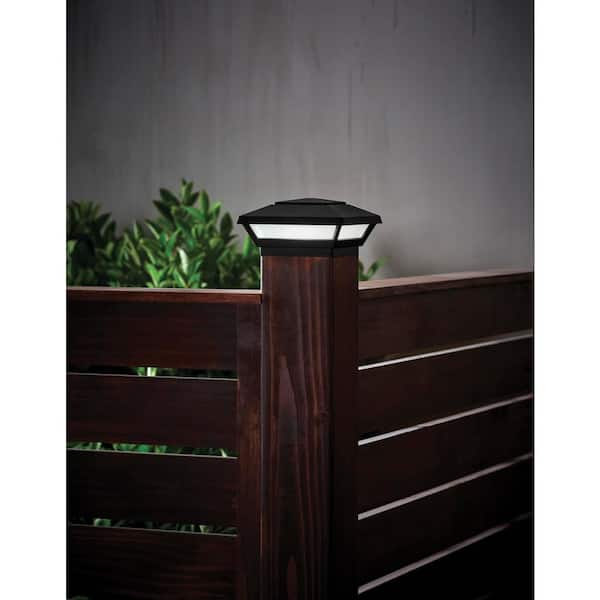 Low Voltage 50 Lumens Black Outdoor Integrated LED 4x4 and 6x6 Deck Post Light; Weather/Water/Rust Resistant