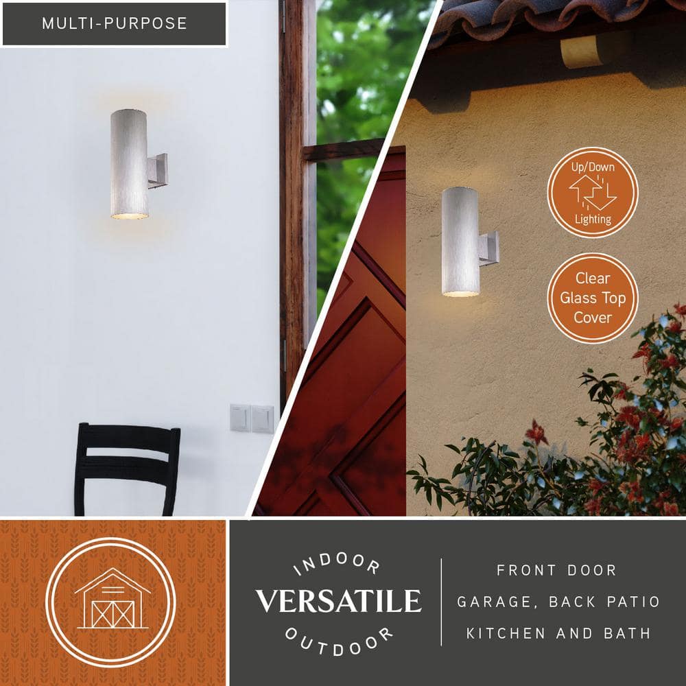 Chiasso Satin Aluminum Cylinder Wall Sconce with Dimmable Lighting