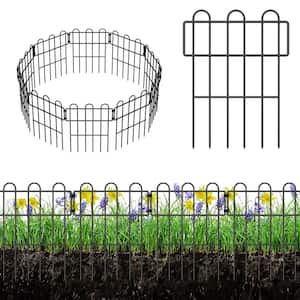 16.7 in. H x 10 ft. L No-Dig Garden Decorative Fence, Animal Barrier, Exterior Decorative Metal Fence, (25-Pieces)
