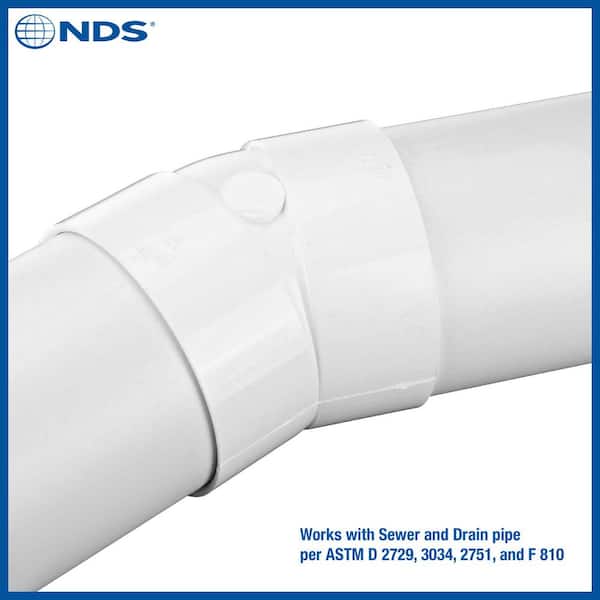 NDS PVC S&D 22.5° Elbow, 4 in. Hub X Hub 4P04 - The Home Depot
