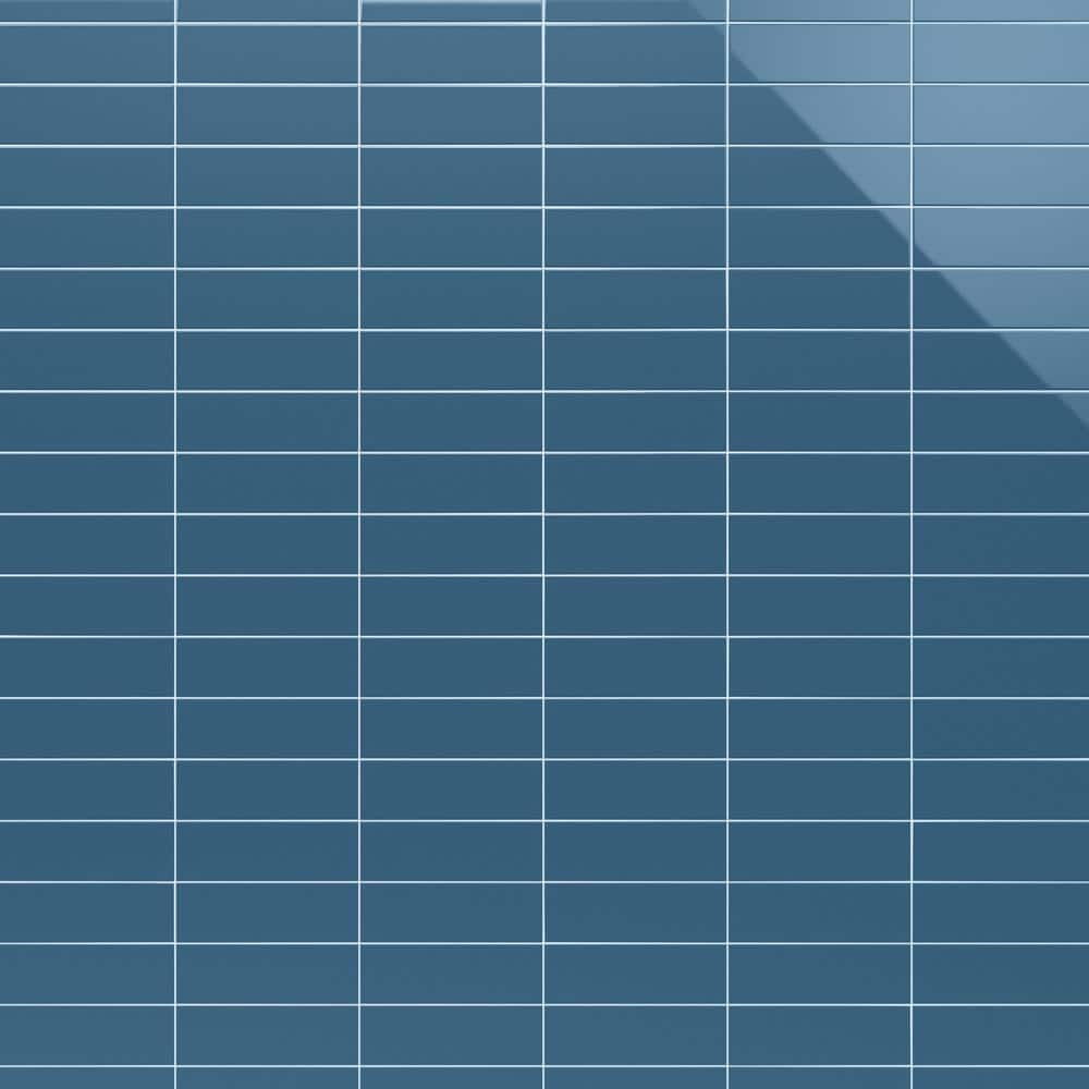 Abbey Road 4 x 12 Blue Polished Porcelain Subway Tile