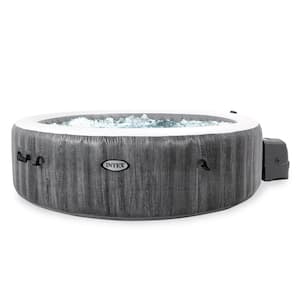 PureSpa Plus 85 in. x 65 in. x 28 in. 6-Person Greywood Inflatable Hot Tub Bubble Jet Spa