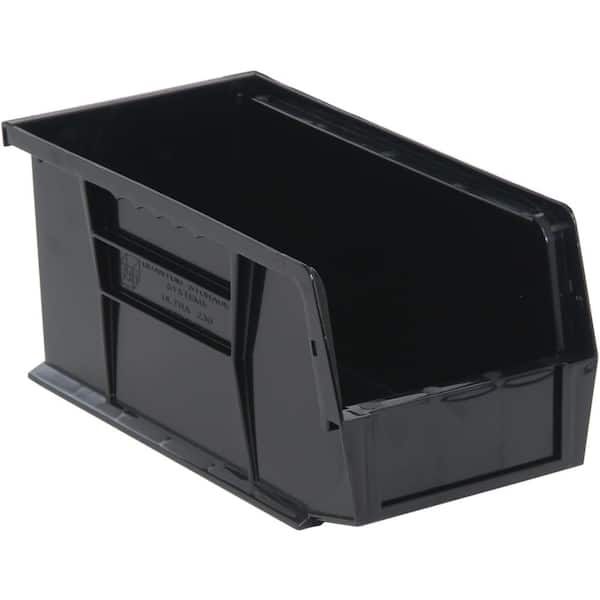 QUANTUM STORAGE SYSTEMS Ultra Series Stack and Hang 3.5 Gal. Storage Bin in Black (12-Pack)