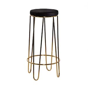 31 in. Gold Contemporary Canvas Bar Stool