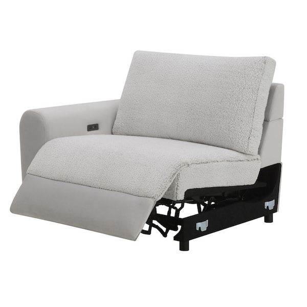 Acme Furniture Reed Gray Sherpa Recliner with Power Lift HDLV04890