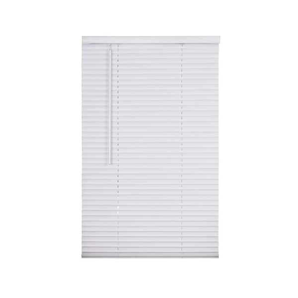 White Cordless Light Filtering Horizontal Vinyl Blinds with 1 in. Slats-33 in. W x 48 in. L