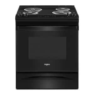 4.8 cu. ft. Single Oven Electric Range with Frozen Bake Technology in Black