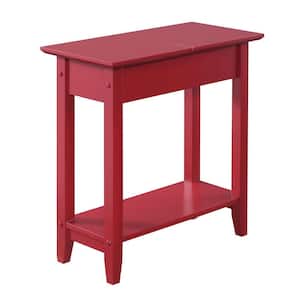 American Heritage Cranberry Red Flip Top End Table