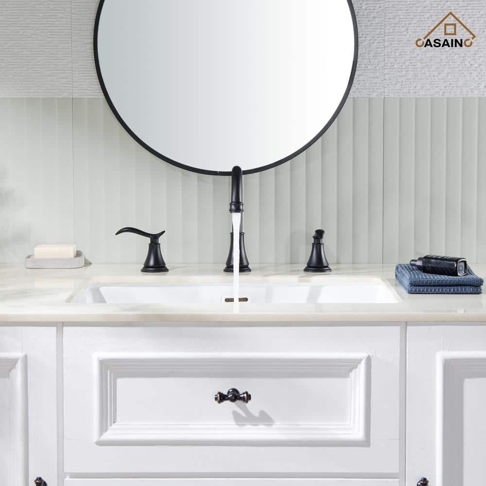 8-inch Widespread Faucet 2-handle Bathroom Faucet with Drain