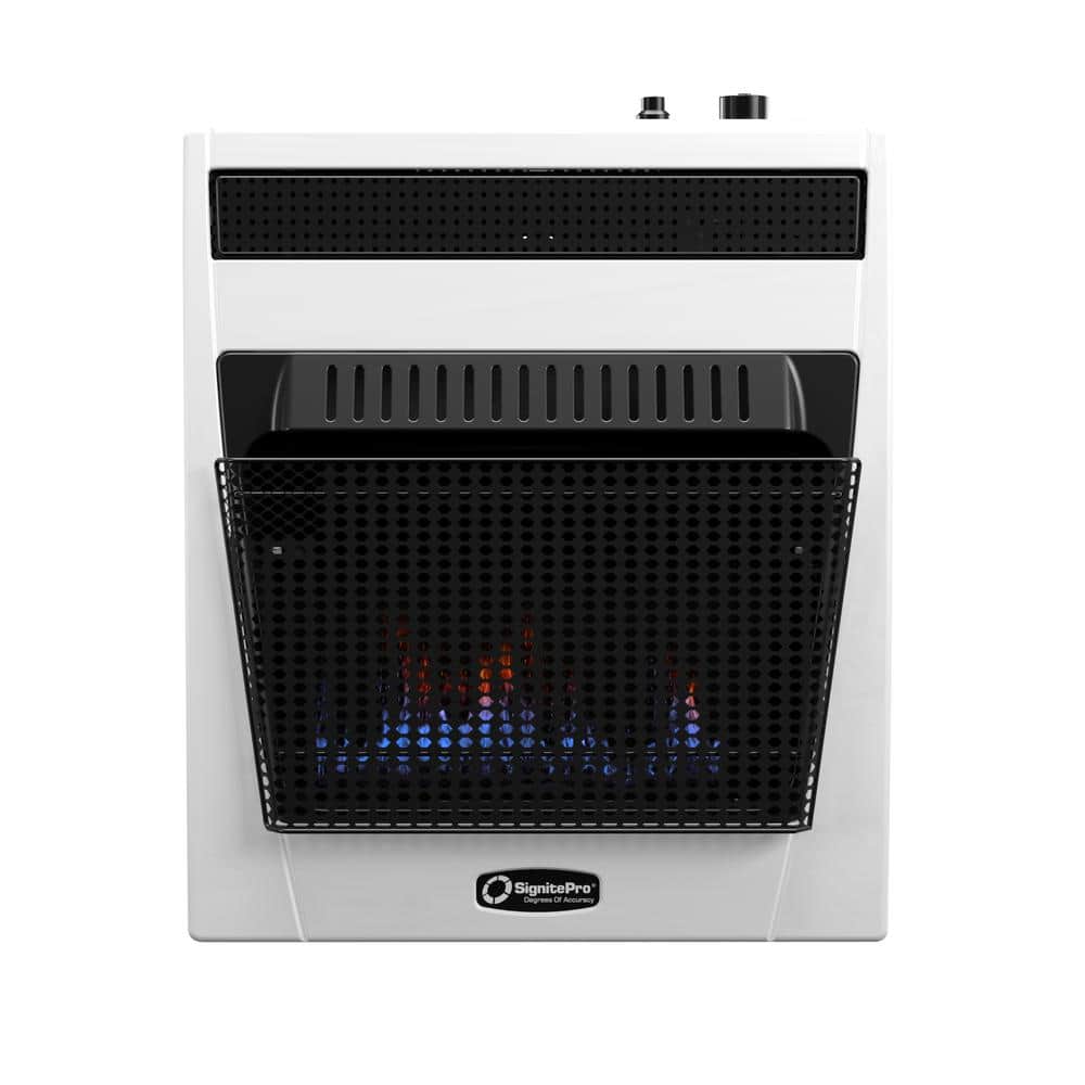 B.C. te veel molen SignitePro Degrees Of Accuracy 20K BTU Vent-Free Natural Gas Blue Flame Space  Heater with Fan 20BlueNGfan - The Home Depot