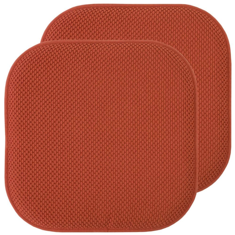 Rust Honeycomb Pattern Memory Foam Chair Cushion Set