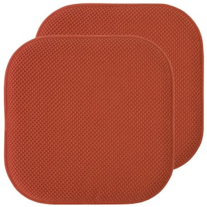 Honeycomb Memory Foam Square 16 in. x 16 in. Non-Slip Indoor/Outdoor Chair Seat Cushion, Rust (2-Pack)