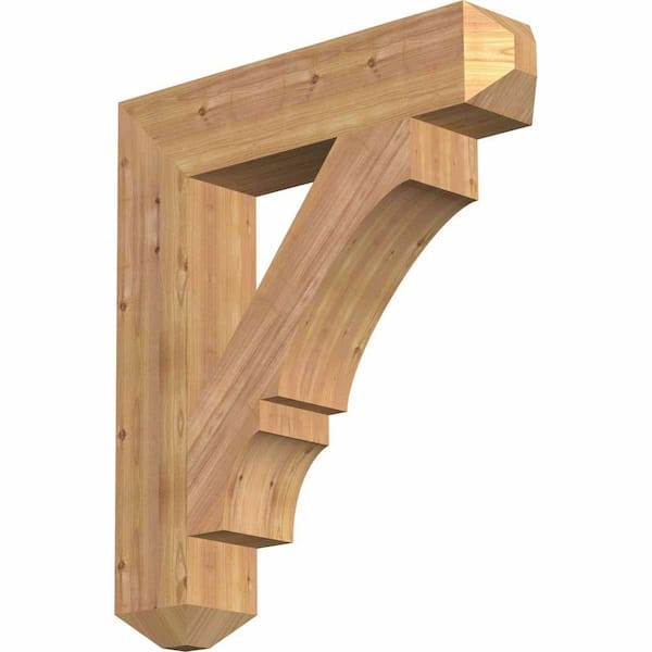 Ekena Millwork 5.5 in. x 32 in. x 28 in. Western Red Cedar Balboa Craftsman Smooth Bracket