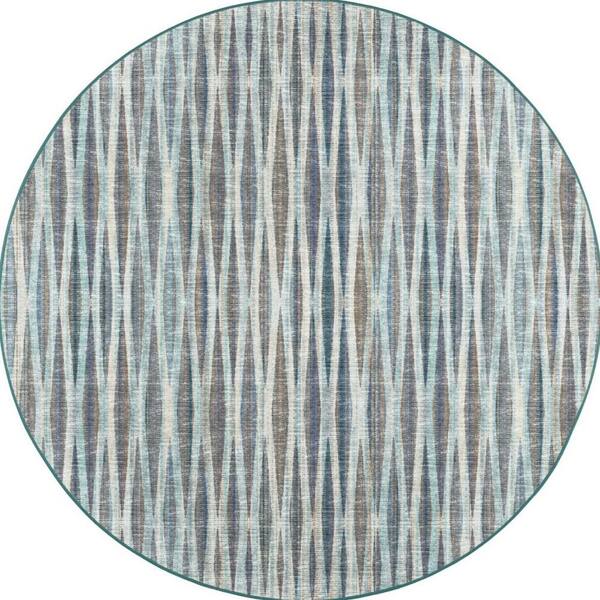 10' Round Blue Ombre Runner Rug