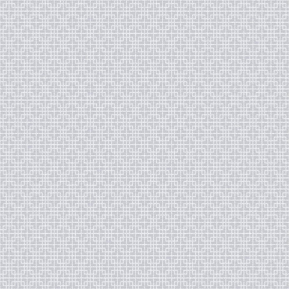 TexStyle Collection Silver/White Greek Key Metallic Non-Pasted on Non-Woven