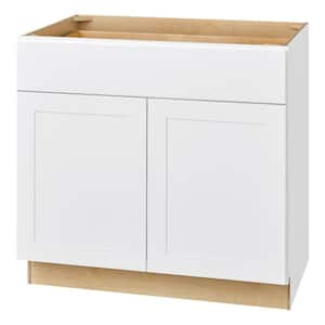 Avondale Shaker Alpine White Quick Assemble Plywood 36 in Base Kitchen Cabinet (36 in W x 24 in D x 34.5 in H)