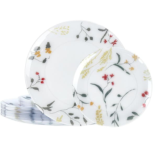 Event Wildflower Plastic Plate Set, 20 Pieces, 10.25 in. Dinner and 7.5 in. Dessert, HeavyDuty Floral Pattern