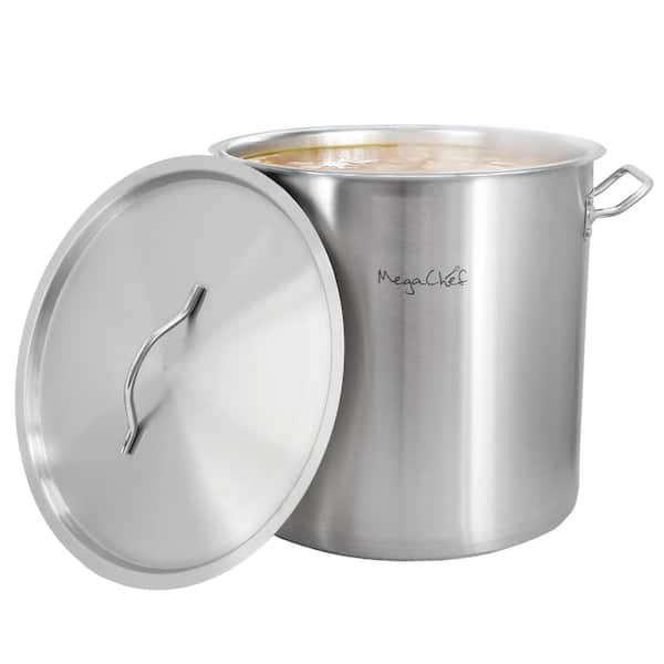 Professional Kitchen 52.8 qt. Round Stainless Steel Stock Pot with Lid