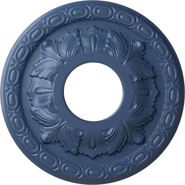 Ekena Millwork 1-1/8" x 11-3/8" x 11-3/8" Polyurethane Leaf Ceiling Medallion, Hand-Painted Americana