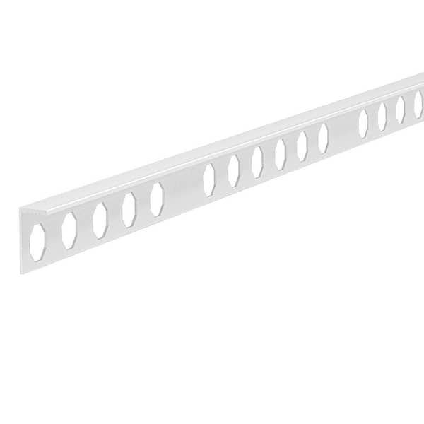 EMAC Novosuelo White 1/2 in. x 98-1/2 in. Aluminum Tile Edging Trim