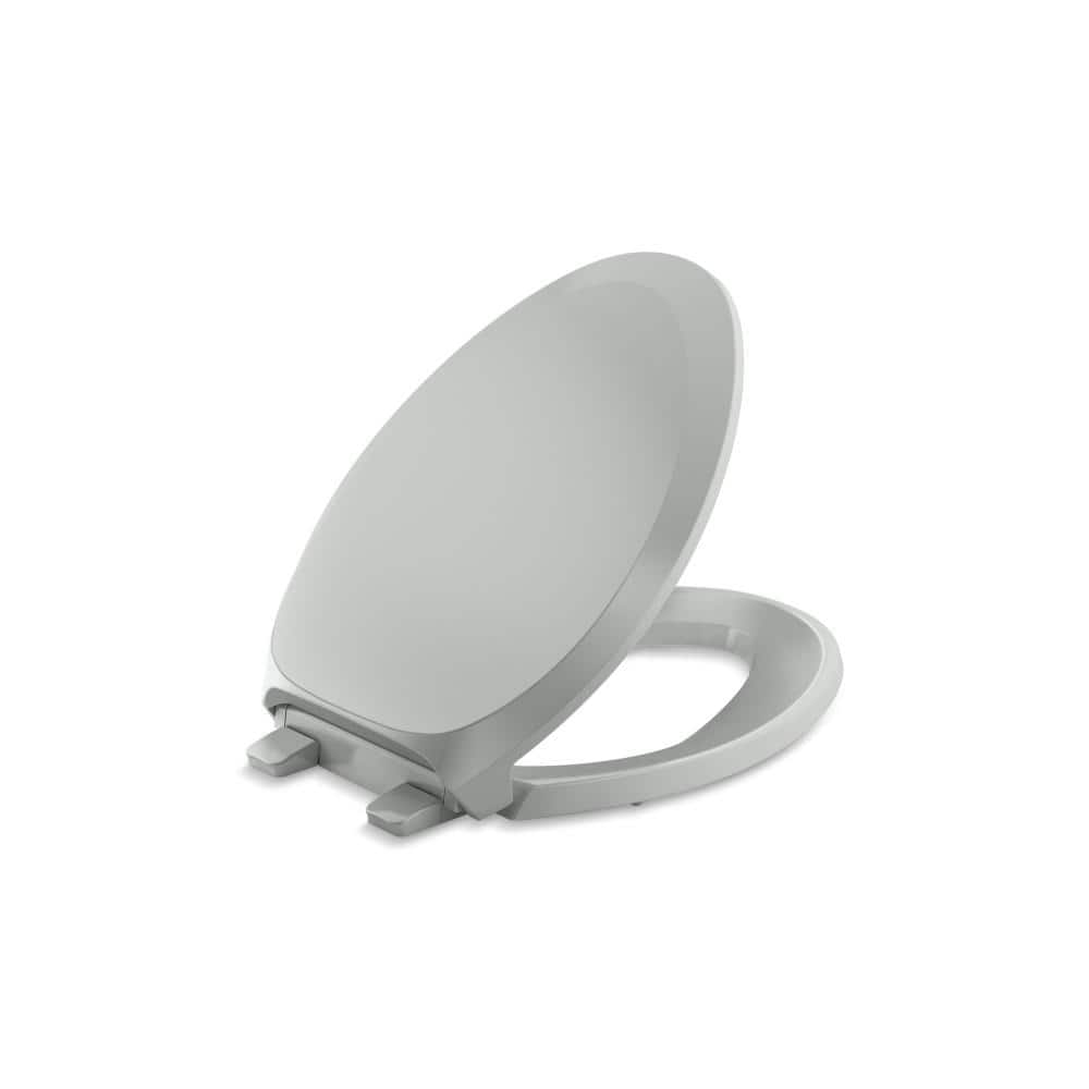 KOHLER French Curve Elongated Closed Front Toilet Seat in Ice Grey 4713