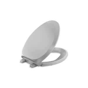 French Curve Elongated Closed Front Toilet Seat in Ice Grey