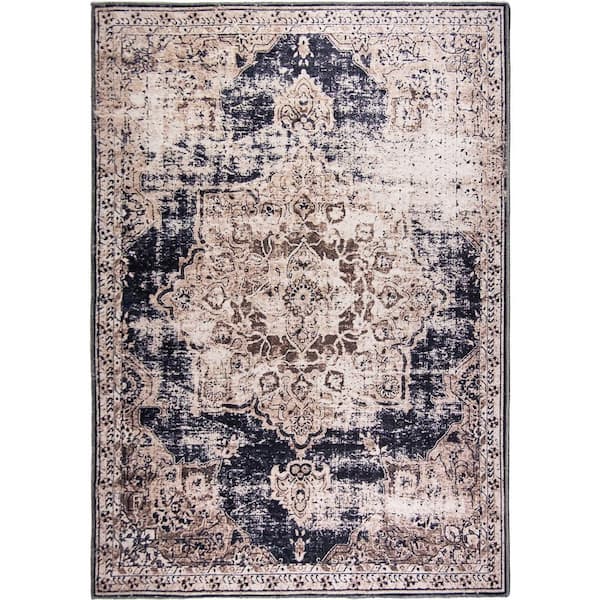 Cameron Beige Distressed Washable 2 ft. x 6 ft. Runner Rug