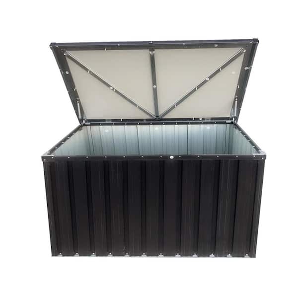 Boyce 344 gal. Black Metal Deck Box, Outdoor Patio Storage Box Store Large