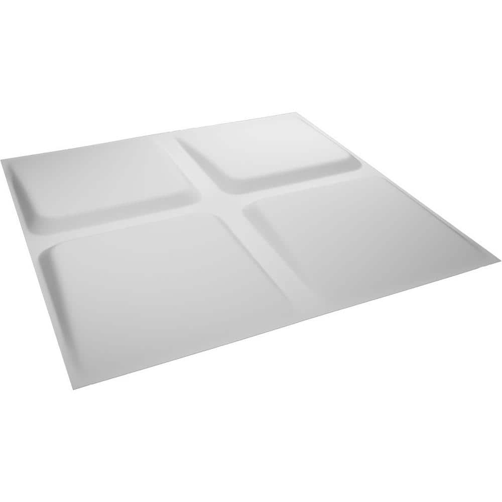 White Textured PVC 3D Decorative Wall Panel 19.63" x 19.63"