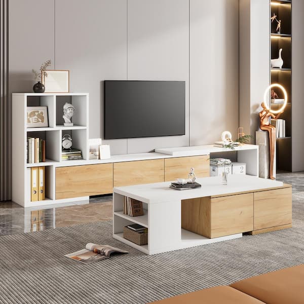 NEW 3-Tier Modern authentic White TV Stand