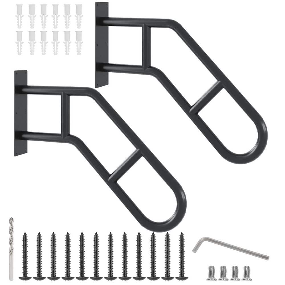 Fortress Building Products 6.5-in x 3.2-in Black Sand Steel Rail Bracket (4-Pack)