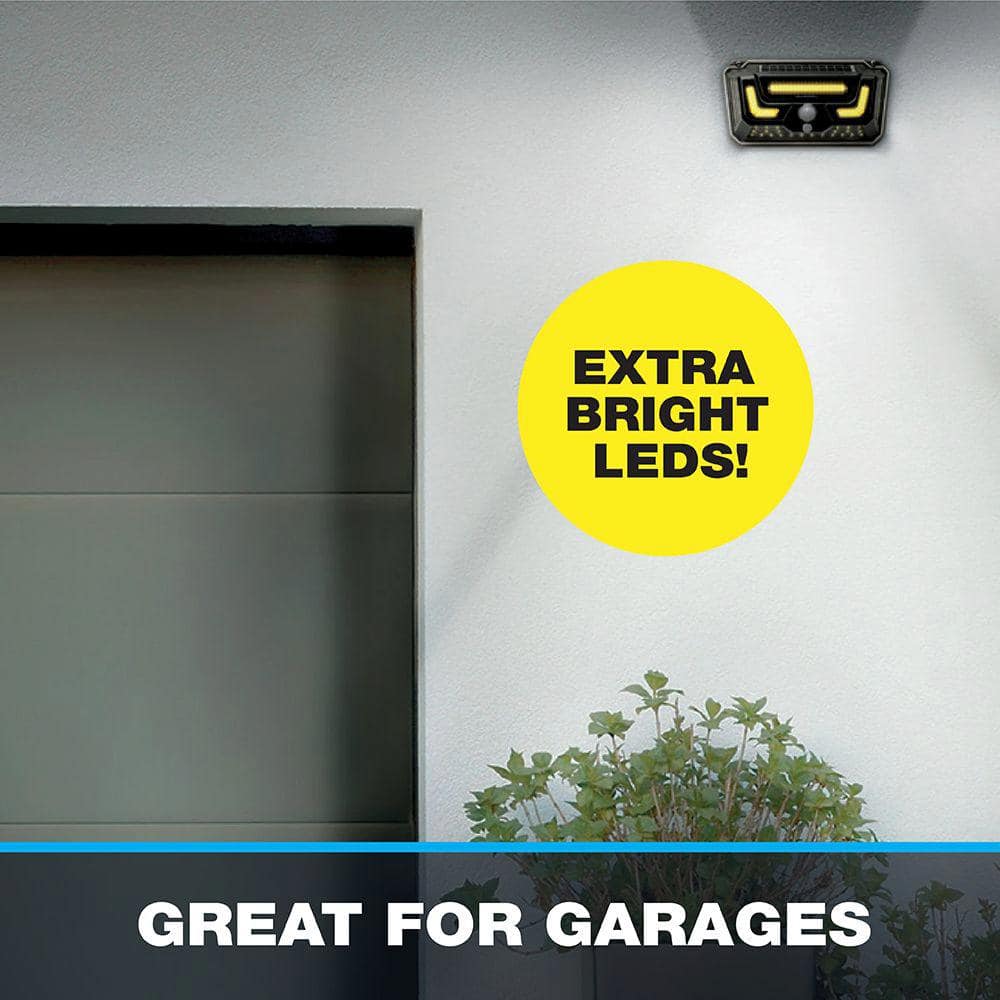 Black and Silver Motion-Activated Solar LED Security Light