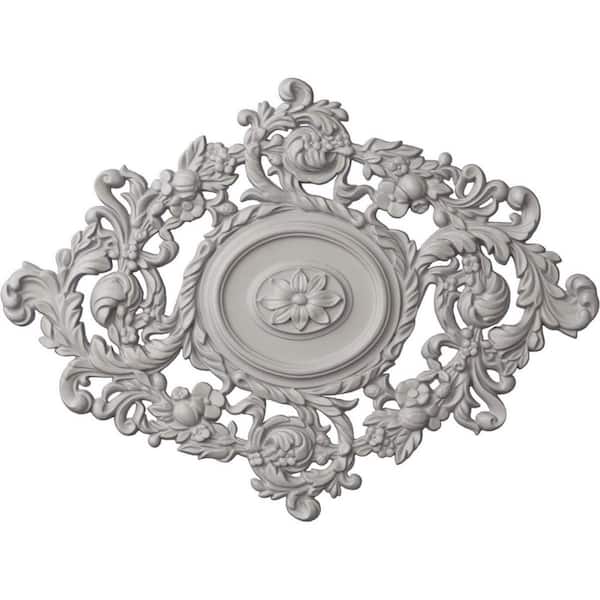 Ekena Millwork 22-1/2 in. W x 30-3/8 in. H x 1-1/2 in. Katheryn Urethane Ceiling Medallion, Ultra-Pure White, Ultra Pure White