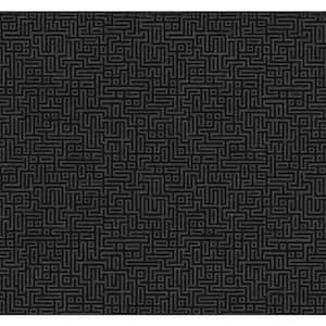 Onyx Rockefeller Maze Paper Unpasted Nonwoven Wallpaper Roll 60.75 sq. ft.